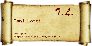 Tani Lotti névjegykártya